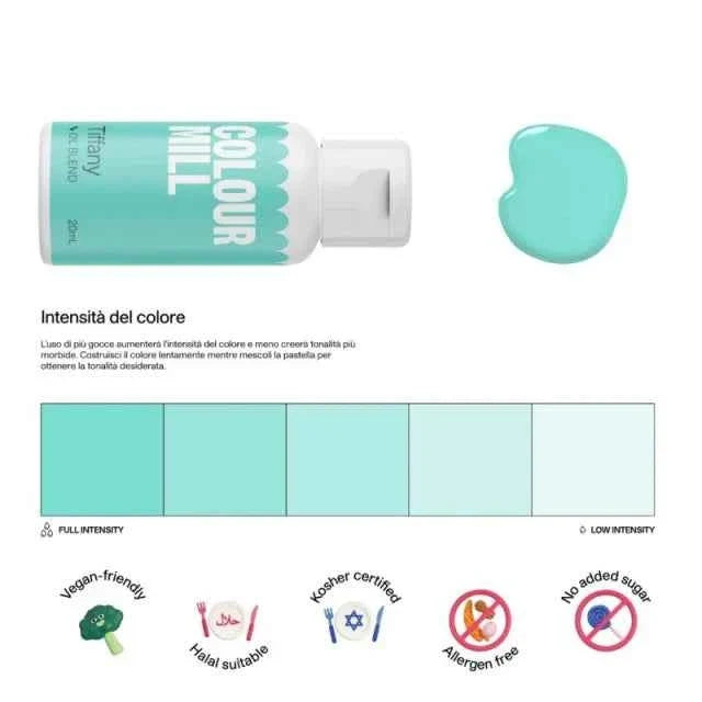 Tiffany Colour Mill. Colorante alimentare a base olio di 20 ml