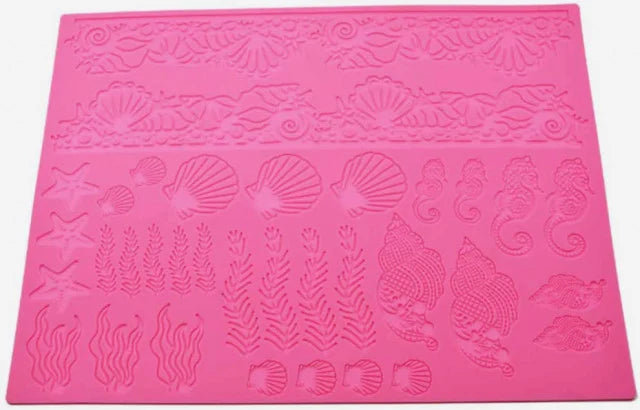 Grande Stampo Mare 40 x 30. Conchiglia Cavalluccio Stella Marina Alga