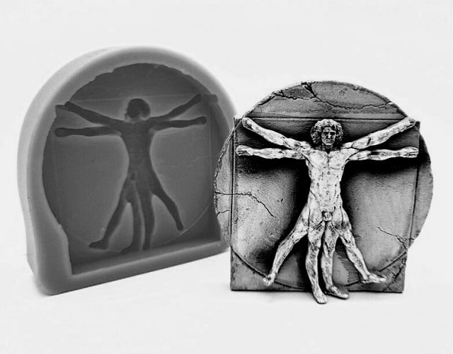 Leonardo Da Vinci L'uomo Vitruviano. Stampo in silicone