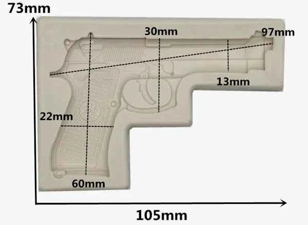 Grande Pistola di 11 cm. Stampo in silicone