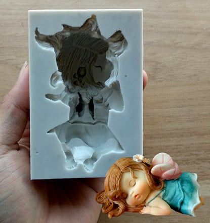 Bambina con le Ali. Alta definizione. Stampo in silicone