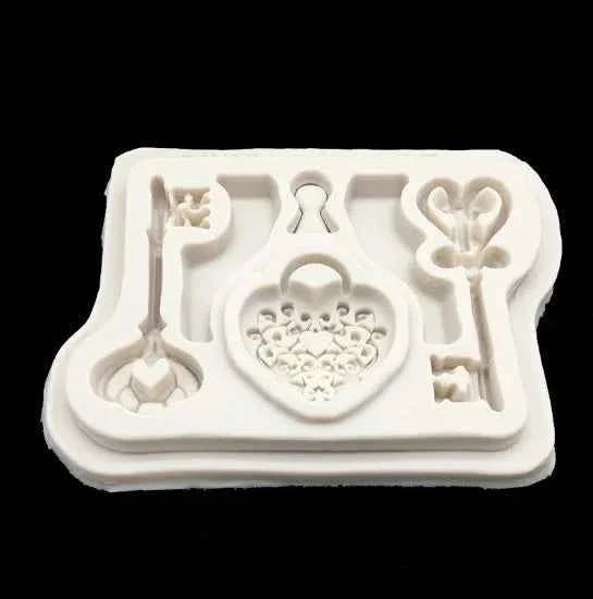 Chiave decorata e Serratura. Stampo in silicone