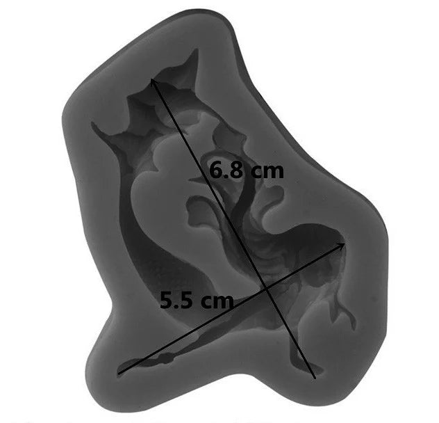 Sirena intera di 8.5 cm. Mare. Stampo silicone Sirenetta