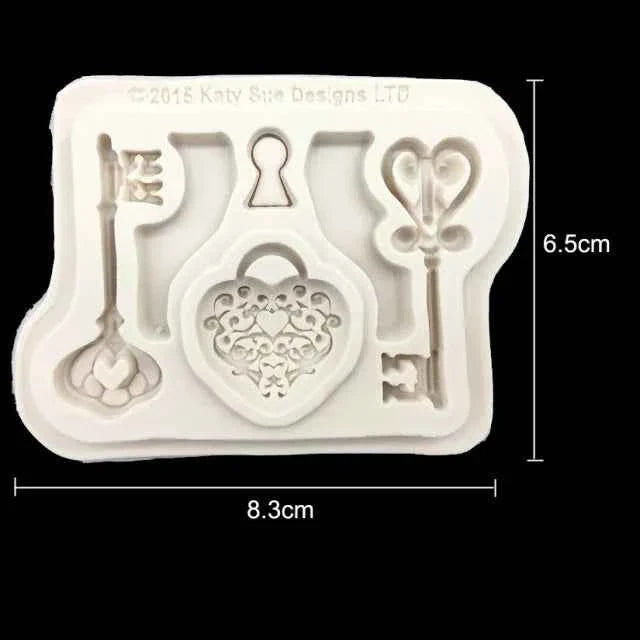 Chiave decorata e Serratura. Stampo in silicone