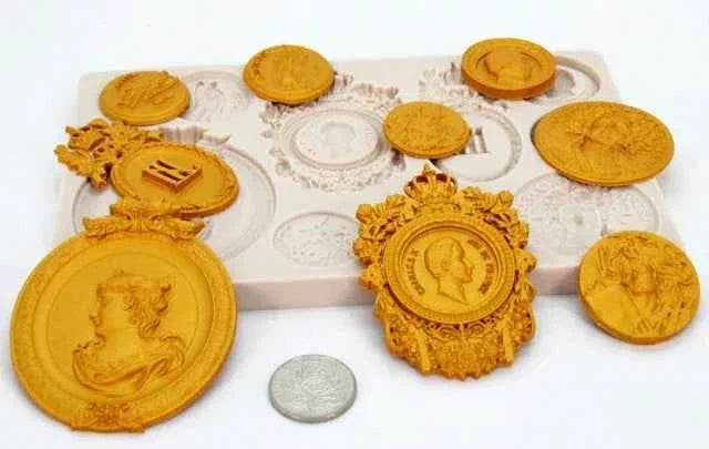 Monete antiche Sesterzi Romani Coin e Dobloni. Grande Fantastico Stampo in silicone