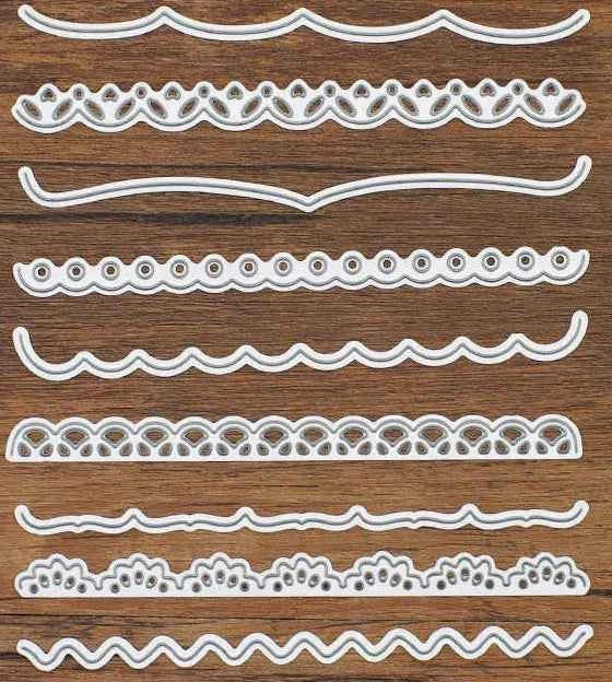 Cornice. Centrino Ovali. 6 Fustelle sottili metalliche per Scrapbooking
