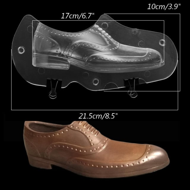 Elegante Scarpa Uomo. Doppio Stampo 3/D per Cioccolato in policarbonato rigido