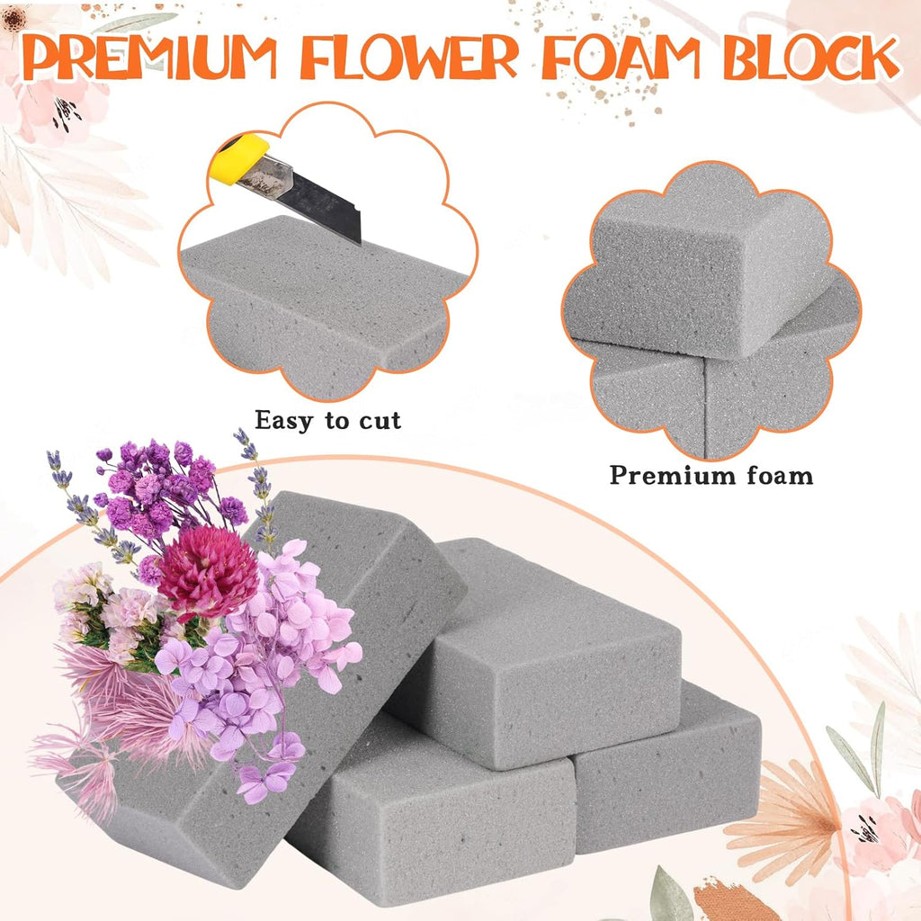 5 Pezzi Spugna per Fiori, Spugna per Fiori Finti Rettangolare, Spugne per Fiore Freschi e Artificiali, Spugne Grigio per Fiore per Artigianato/Celebrazioni/Matrimonio