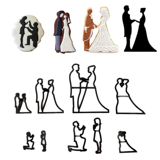 Sposi Torta e Matrimonio. Set di 9 stampi Patchwork cutter