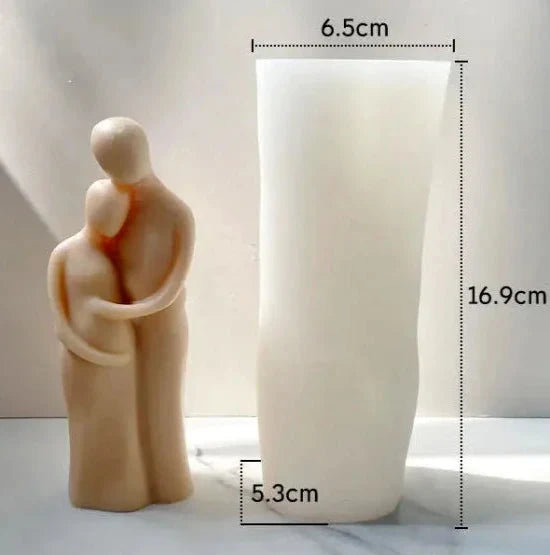 Innamorati con Donna Incinta e con Bambino. Set di 4 Stampi stilizzati in silicone anche per Candele - WORLD PRODUCTS SHOP