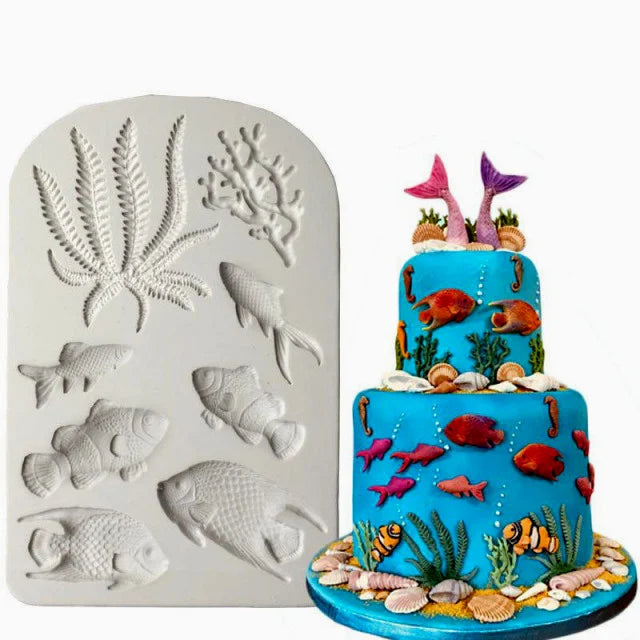 Mare. Pesci Corallo e Alghe. Stampo silicone