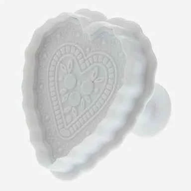 Cuori decorati. Set 3 Stampi espulsione Tagliapasta di varie misure.