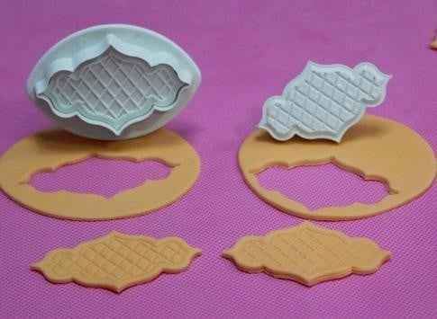 Placca Trapunta Cornice. Set 2 Stampi espulsione Tagliapasta