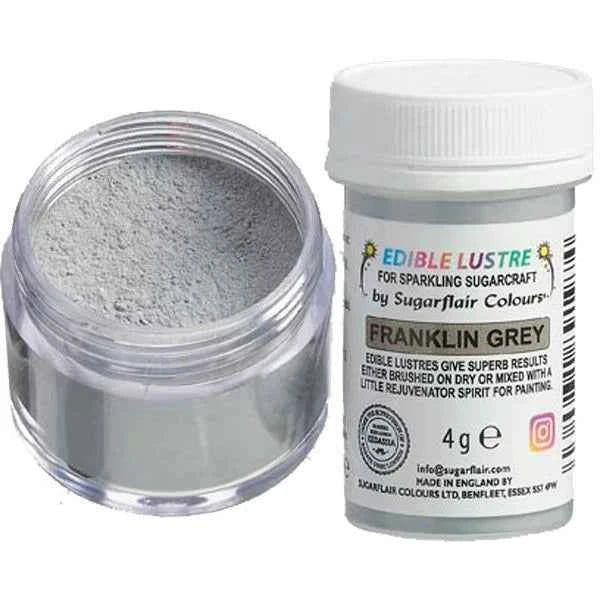 Grigio. Franklin Grey. Colorante in polvere che dona una splendida lucentezza. 4 gr. Sugarflair