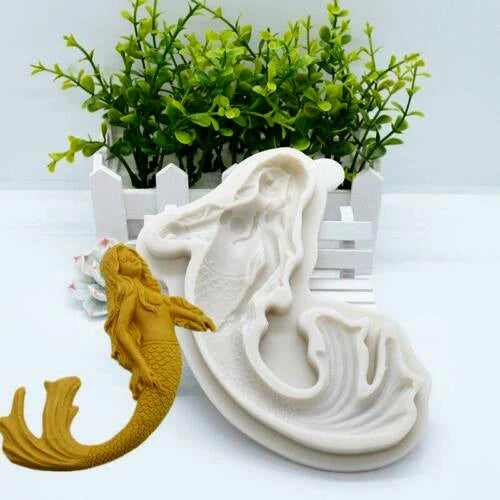 Grande Sirena di 14 cm. Mare. Stampo silicone Sirenetta