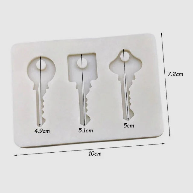 Chiave realistica. Stampo in silicone di 3 tipi di chiavi. Key Silicone Mold