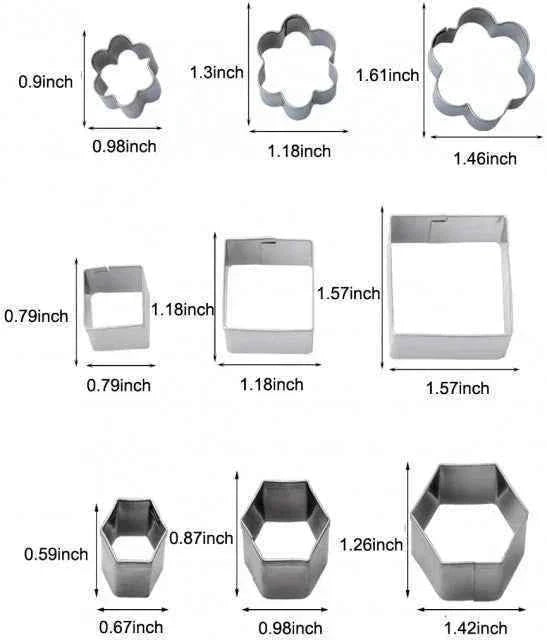 Set A di 24 Stampi Geometrici in metallo