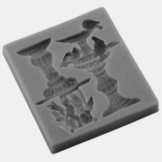 Splendida Fontana su colonna con Angeli e Uccellini. Stampo in silicone di 2 Fontane