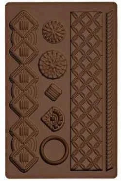 Macramè. Stampo in silicone con 8 motivi decorativi in stile più 2 bordure.
