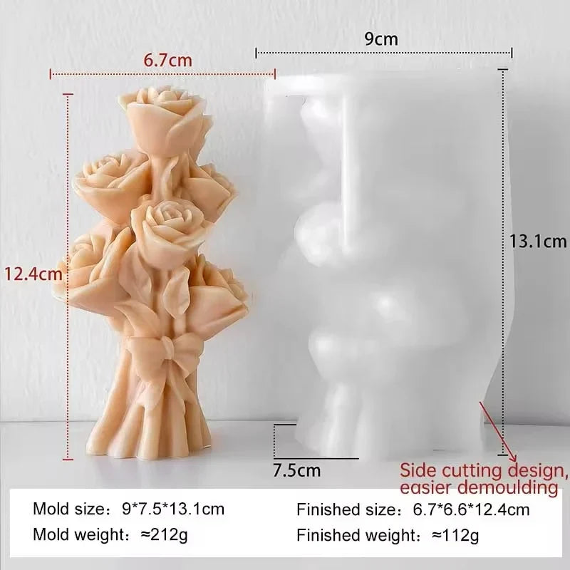 Elegante mazzo di Rose. Stampo in silicone anche per Candele e Saponi