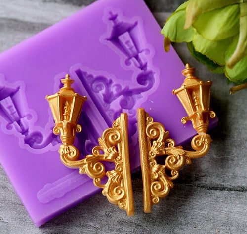 Doppi Lampioni decorati. Barocco Vintage. Stampo in silicone
