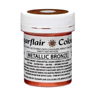 Bronzo Metallizzato. Colorante al Burro di Cacao per Cioccolato. 35 gr. Sugarflair