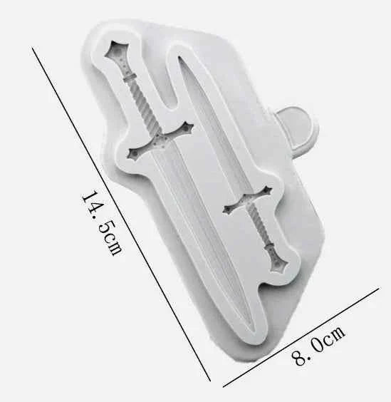 Grande Spada decorata in 2 misure. Stampo in silicone