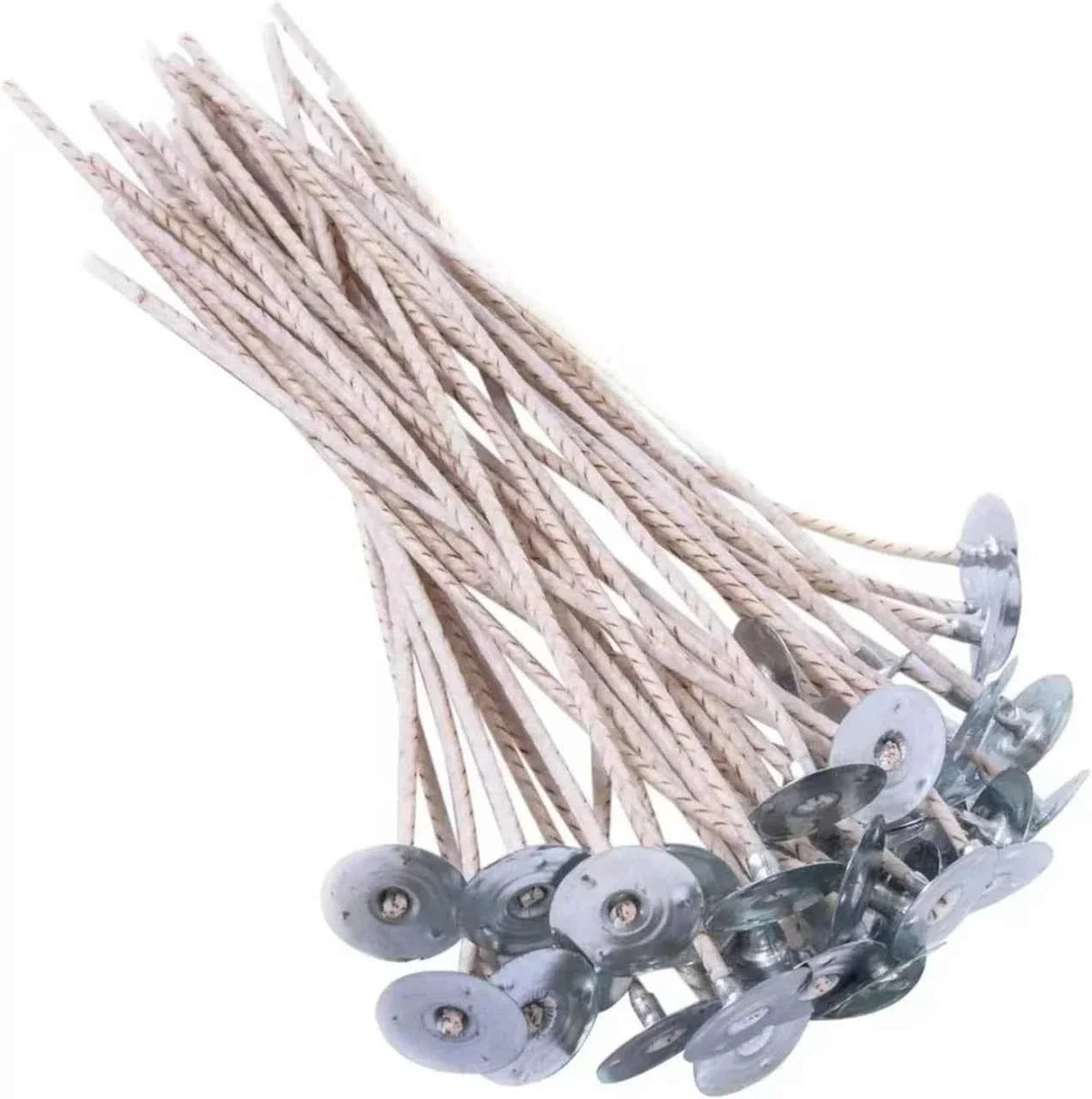 Stoppini in Cotone marrone Cerato per Candele senza Fumo con base in metallo
