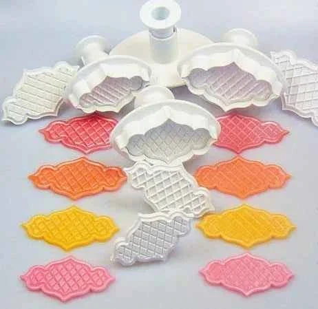 Placca Trapunta Cornice. Set 2 Stampi espulsione Tagliapasta