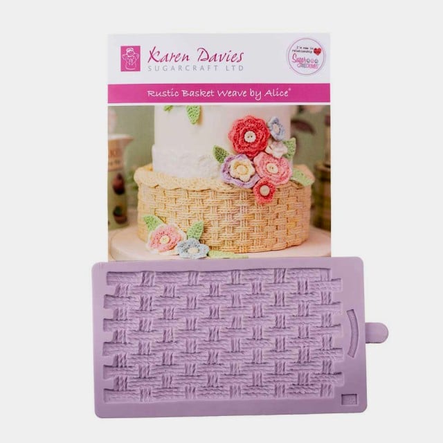 Intreccio Cestino. Fantastico grande Stampo in silicone. Rustic Basket. Originale Karen Davies.