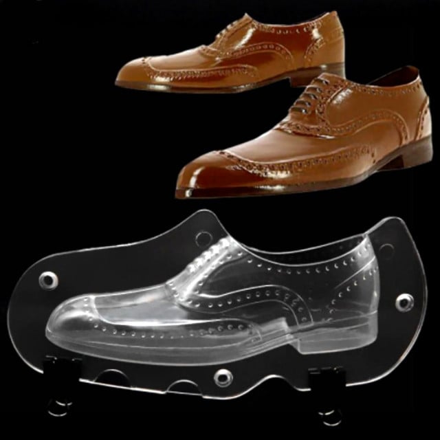 Elegante Scarpa Uomo. Doppio Stampo 3/D per Cioccolato in policarbonato rigido