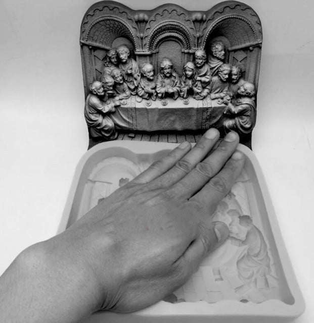 Stupendo Affresco Ultima cena di Gesù. Pasqua. Grande stampo in silicone