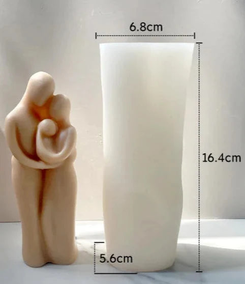 Innamorati con Donna Incinta e con Bambino. Set di 4 Stampi stilizzati in silicone anche per Candele - WORLD PRODUCTS SHOP