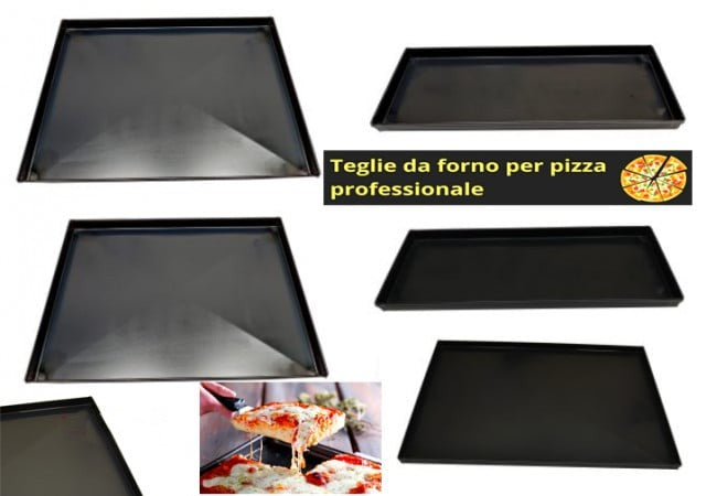 40 x 15 x 2 cm. Teglia in lamiera Ferro blu 8/10 artigianale per uso Alimentare