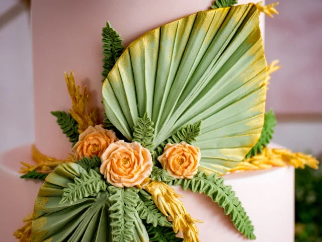 Media Foglia di Palma. Stampo con 3 Palme di 10.4 - 8.5 e 6.2 cm in alta risoluzione in silicone