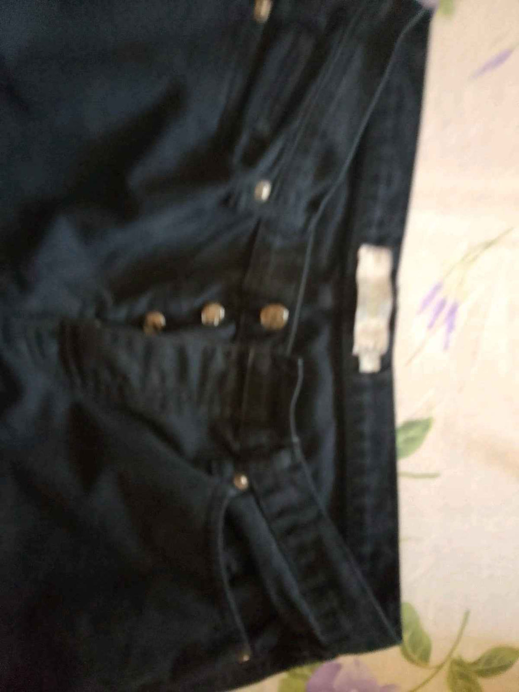 JEANS NERI.TAGLIA 52/L. VINTAGE SLIM. CHIUSURA BOTTONI