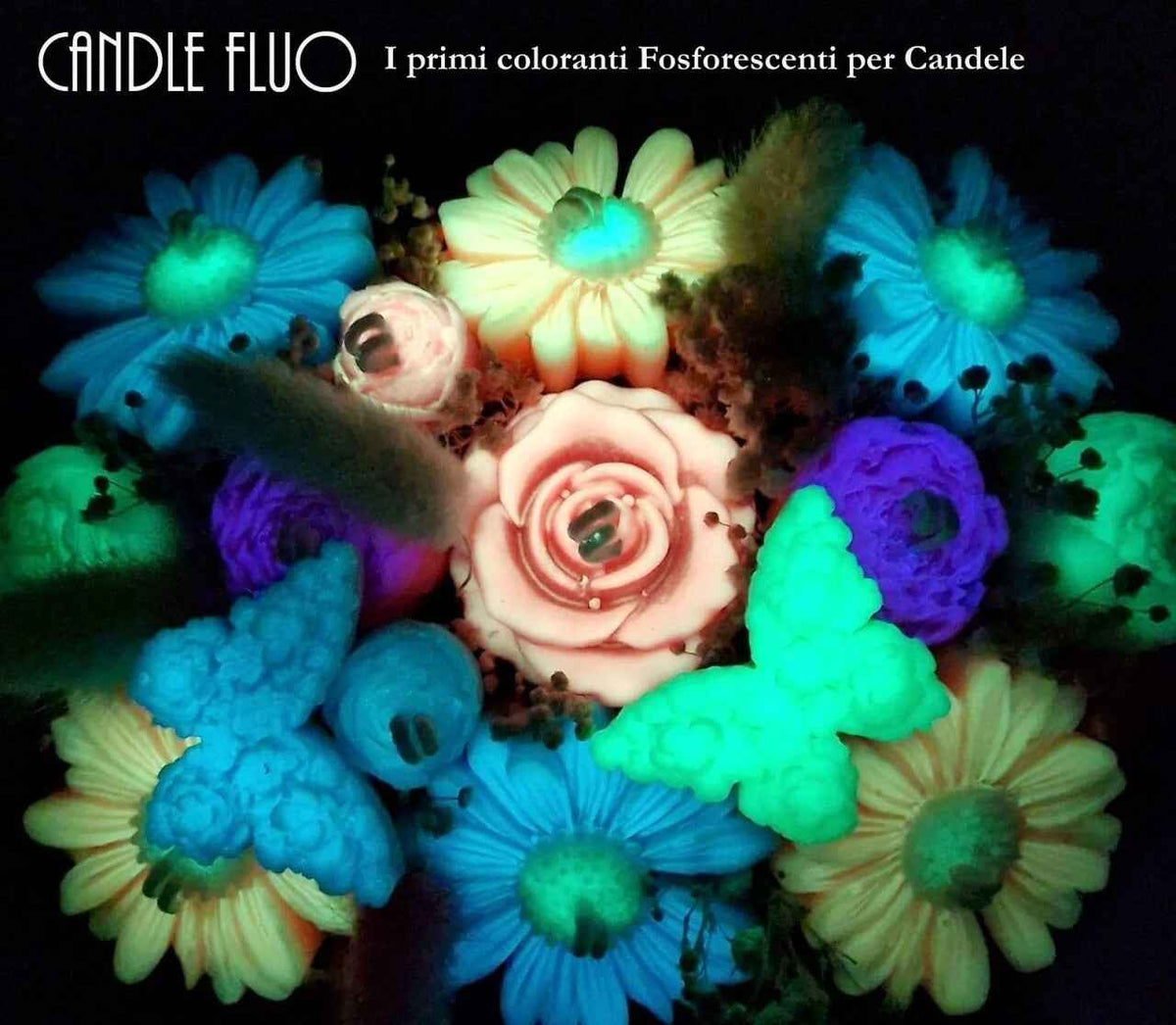 Candle Fluo. I primi coloranti Fosforescenti per Candele