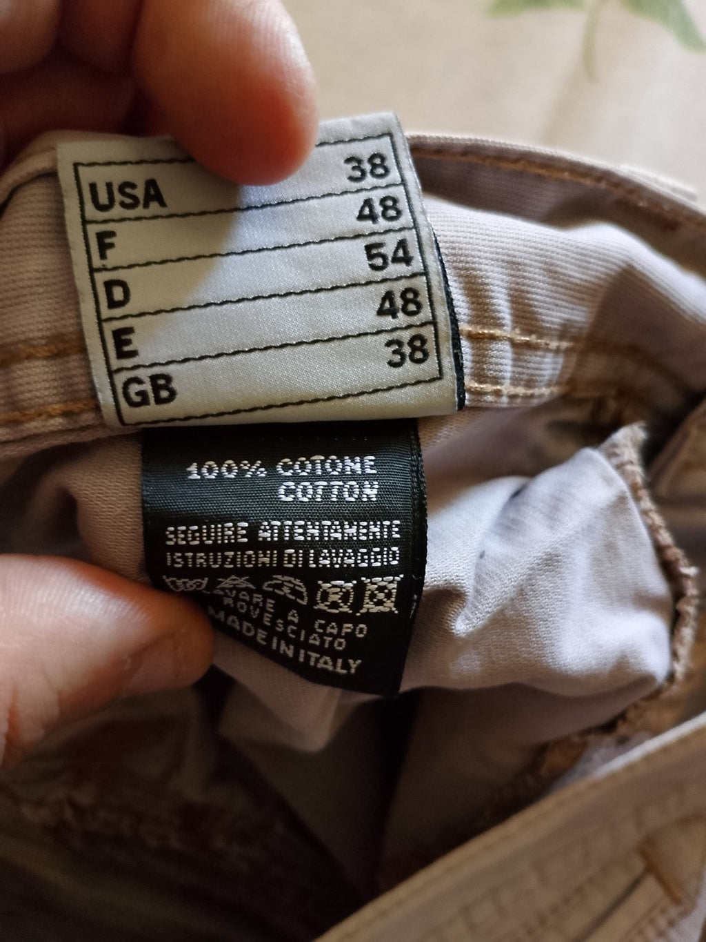 Pantalone Uomo.BEIGE. Pantaloni Eleganti. Tasca America.Taglia 54/L