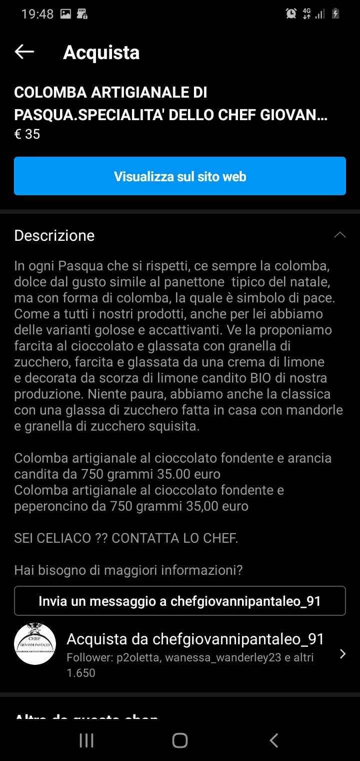 promozione pasqua 2k21. ogni 2 colombe un uovo di pasqua 240 gr. in  omaggio