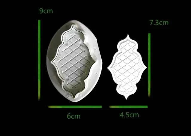Placca Trapunta Cornice. Set 2 Stampi espulsione Tagliapasta