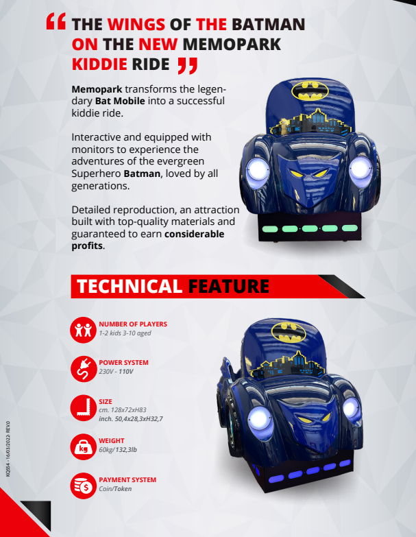 BAT CAR.LE ALI DEL NUOVO PIPISTRELLO SUL NUOVO KIDDIES RIDES