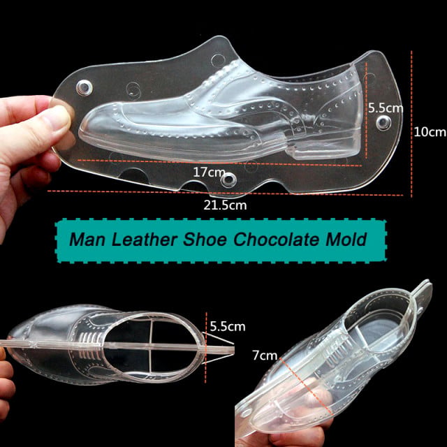 Elegante Scarpa Uomo. Doppio Stampo 3/D per Cioccolato in policarbonato rigido