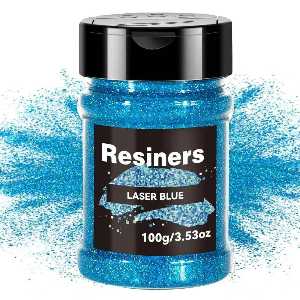COLORANTE IN POLVERE PER RESINA GLITTER. Polvere glitterata olografica ultrafine