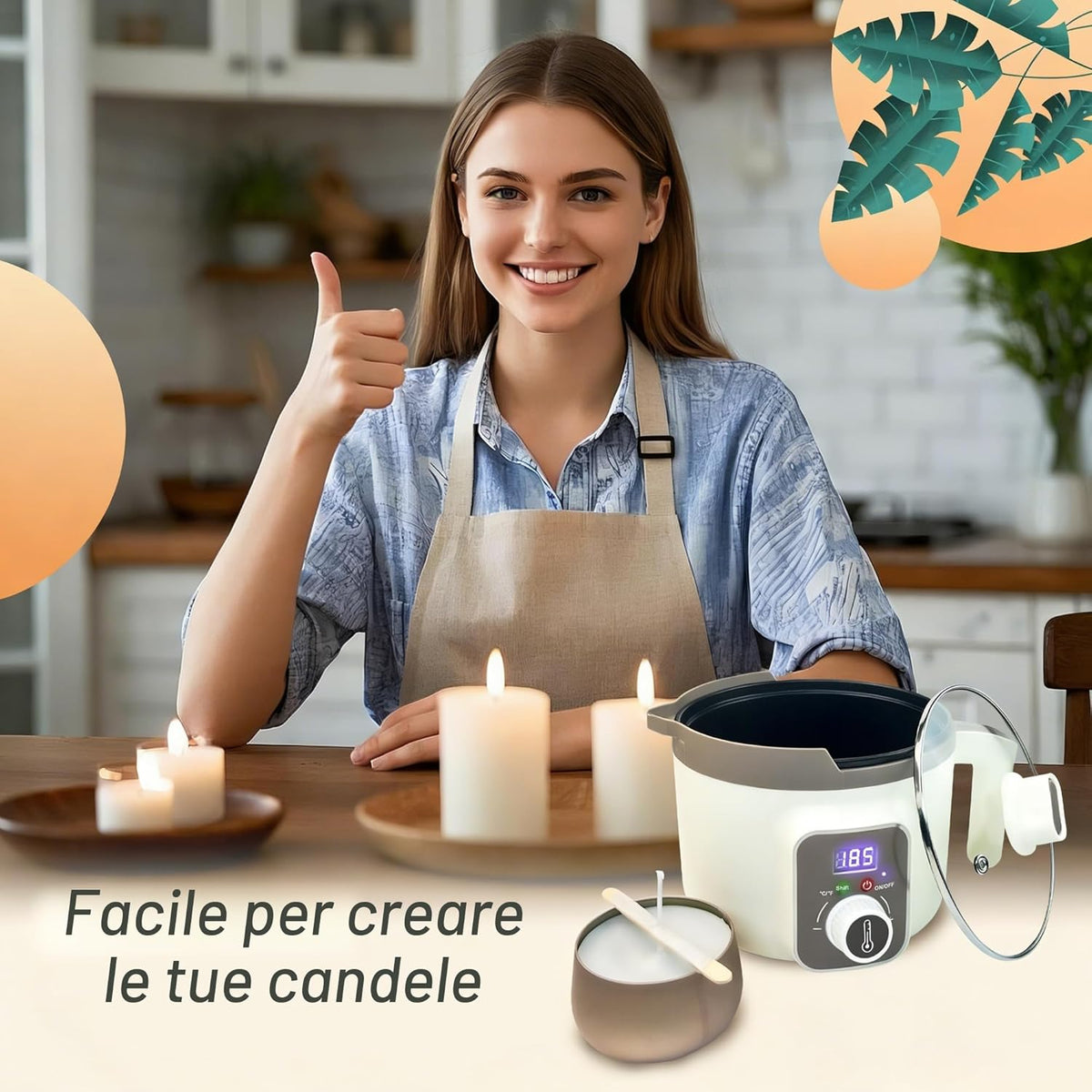 LINGQIAN. PENTOLA DI FUSIONE ELETTRICA PER CERA.