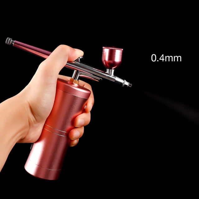 Rosa. Aerografo con ricarica USB. Il primo Portatile con Compressore e Batteria integrata!!