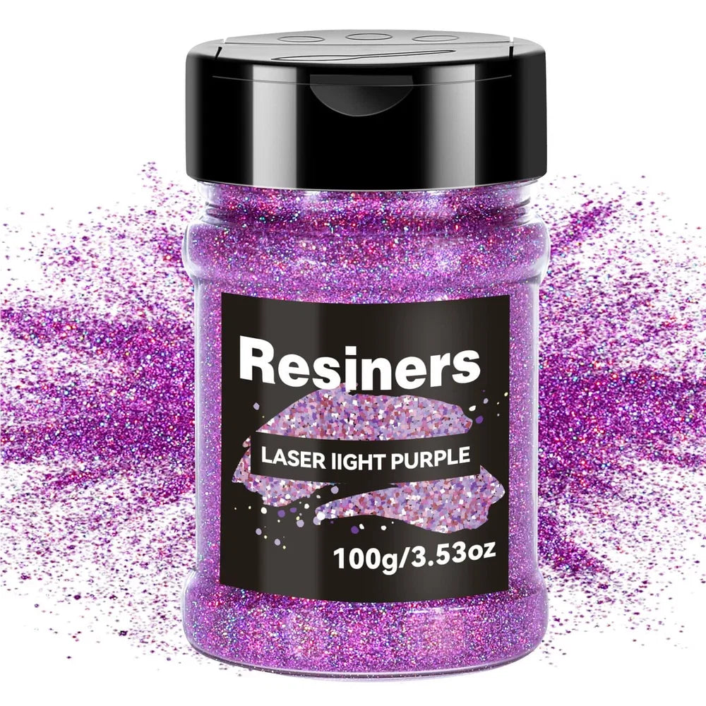 COLORANTE IN POLVERE PER RESINA GLITTER. Polvere glitterata olografica ultrafine