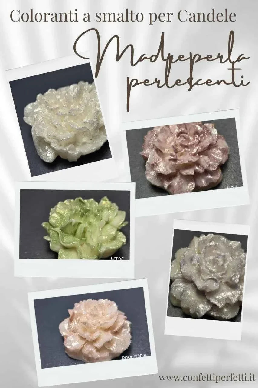 Smalti Madreperla perlescenti per pittura su Candele. Coloranti a base acqua.