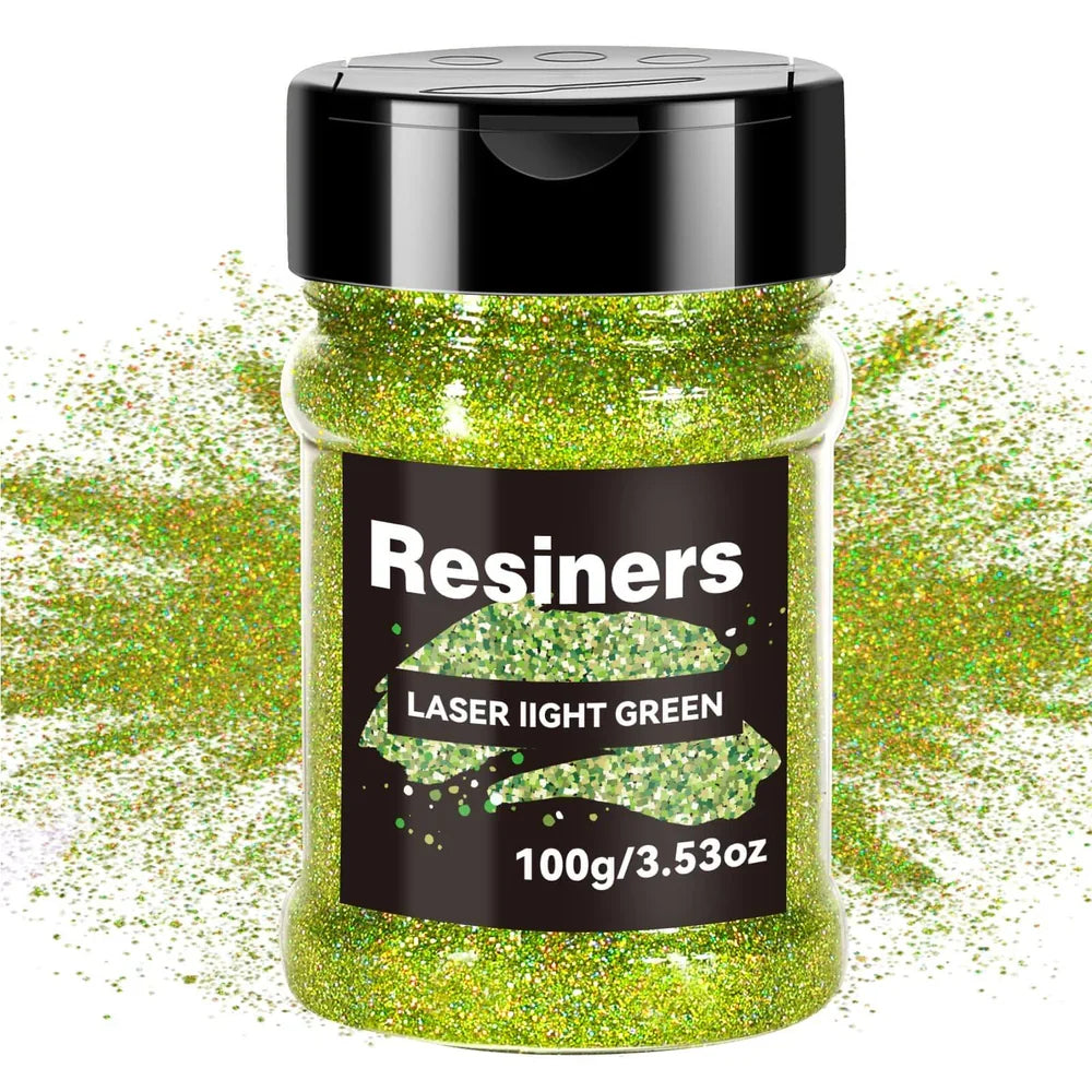 COLORANTE IN POLVERE PER RESINA GLITTER. Polvere glitterata olografica ultrafine