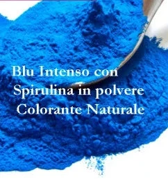 Blu Intenso con Spirulina in polvere. Colorante Naturale. Deep Blue. 100% Vegano. 65 gr.