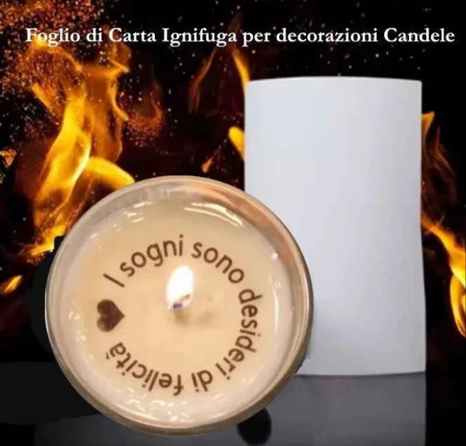 Foglio di Carta Ignifuga per decorazioni Candele
